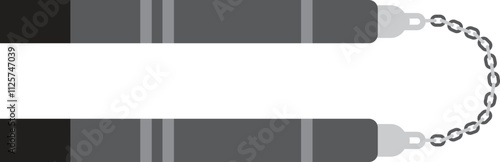 Nunchaku Weapon Icon Isolated on Transparent Background