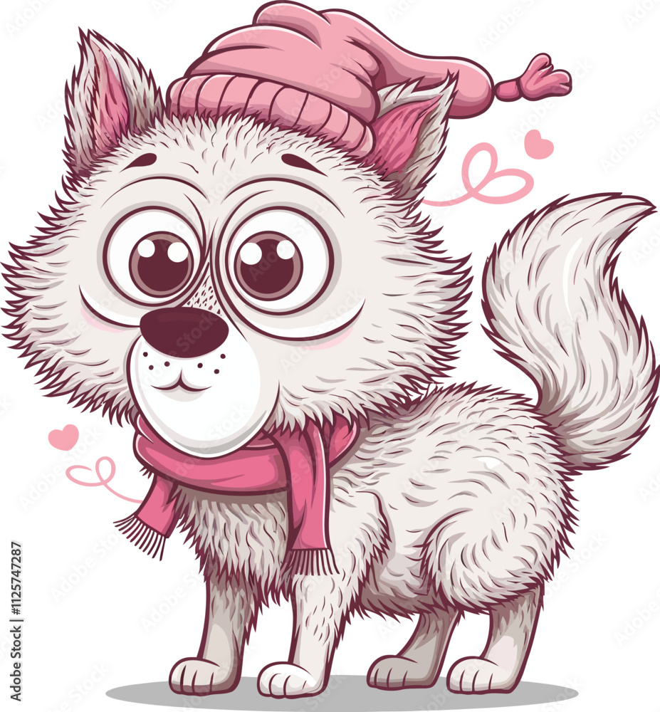 Obraz premium a illustrator vector fox with a white backround