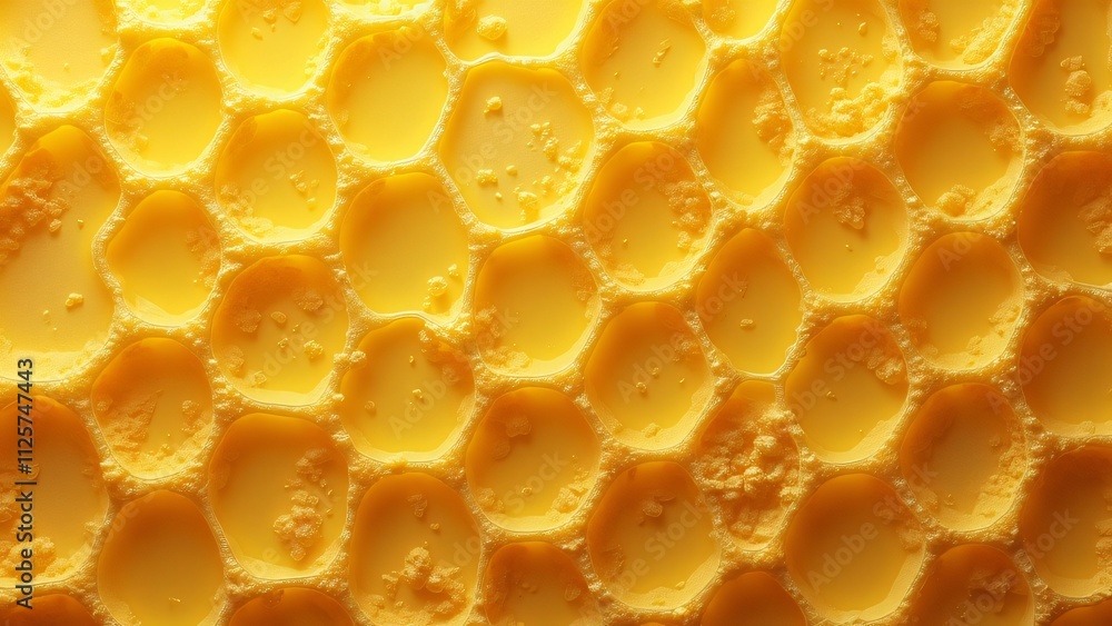 Golden Honeycomb, Highly Detailed Hexagonal Wax Structure Golden Honeycomb, Highly Detailed Hexagonal Wax Structure