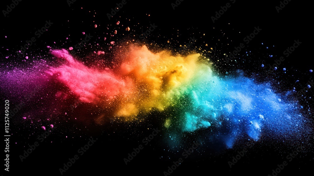 Naklejka premium Abstract Color Explosion on Black Background