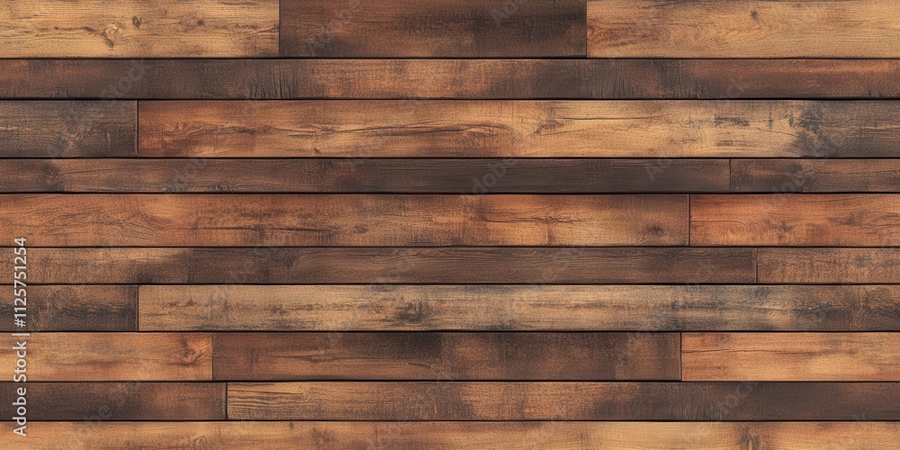 A textured wooden wall featuring various shades of brown in a horizontal plank arrangement. A textured wooden wall featuring various shades of brown in a horizontal plank arrangement.