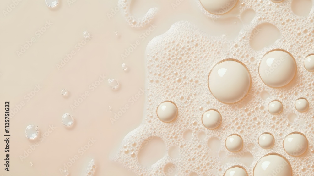 Creamy Beige Foam Bubbles Abstract Texture Creamy Beige Foam Bubbles Abstract Texture