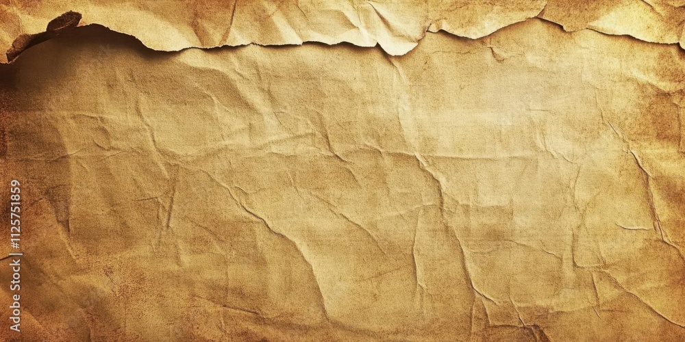 A textured, aged paper background with creases and a torn edge, suitable for design use. A textured, aged paper background with creases and a torn edge, suitable for design use.