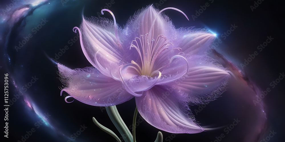 cosmic lavender flower, created by generative AI cosmic lavender flower, created by generative AI