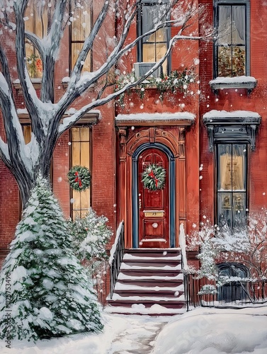 christmas brownstones in 1991 new york