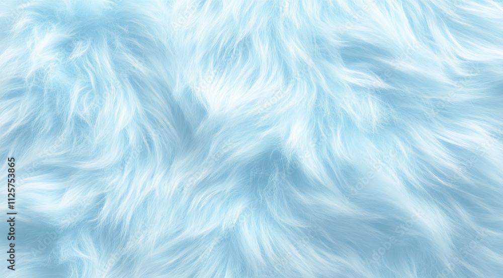 Obraz premium Soft, fluffy clouds covering the bright blue sky create a serene and tranquil atmosphere. A close-up shot of the plush texture of baby blue fur, creating an enchanting and dreamy atmosphere.