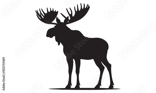 White-tailed Deer Silhouette Vector Illustration