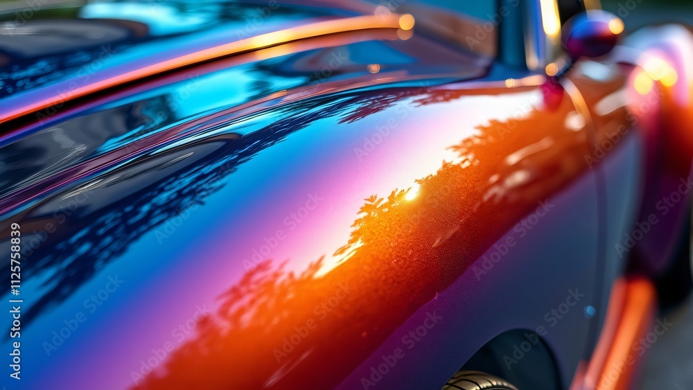 Fototapeta premium High-Gloss Car Paint, Vibrant Color & Smooth Texture