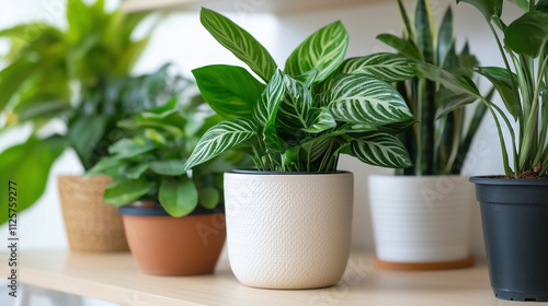 Indoor plant arrangement home photograph natural light close-up greenery aesthetics for tranquil spaces