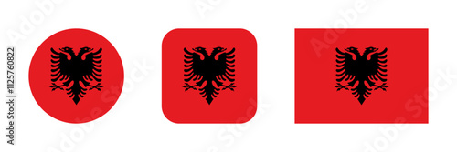 Albania flag icon set