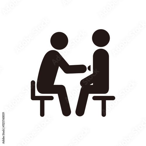 診察をしている医師と患者のピクトグラムアイコン