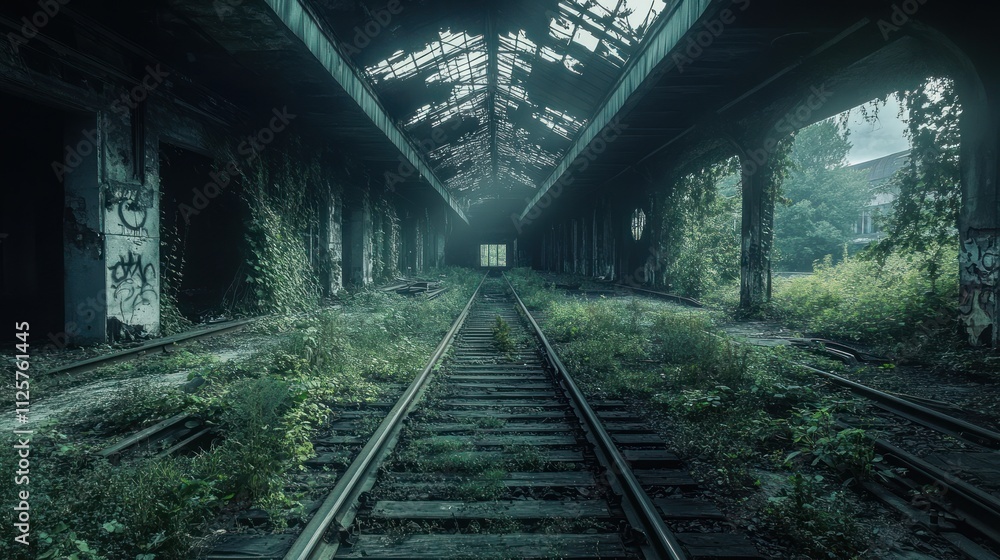 Overgrown Railway Station: Nature Reclaims Industrial Past Overgrown Railway Station: Nature Reclaims Industrial Past