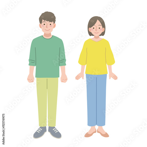 男女の全身イラスト