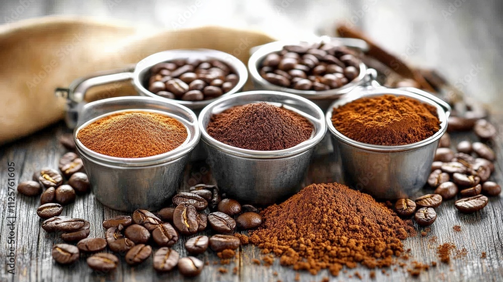 Artisanal Coffee Blends Showcasing Unique Textures Artisanal Coffee Blends Showcasing Unique Textures
