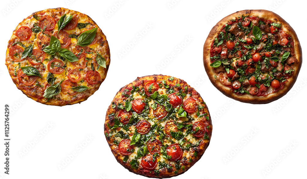 Hyper Realistic Depiction of Gourmet Pizza with Fresh Ingredients Hyper Realistic Depiction of Gourmet Pizza with Fresh Ingredients
