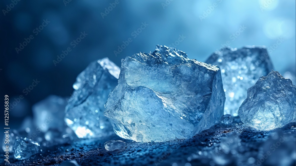 Stunning Close-up of Crystalline Ice Chunks Stunning Close-up of Crystalline Ice Chunks