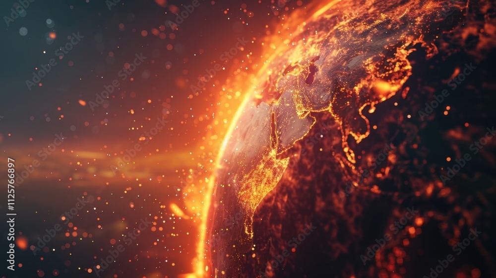 Fototapeta premium Earth Overshoot Day: A day marking when global resource consumption exceeds the Earth’s capacity to regenerate, emphasizing the urgency for sustainable practices. 