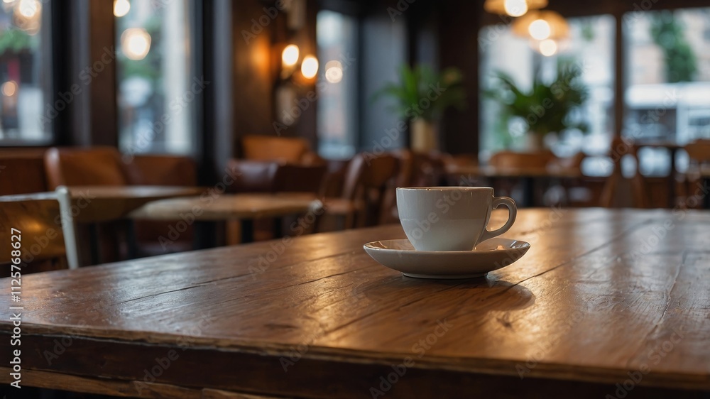 Fototapeta premium Empty table in a cozy cafe setting