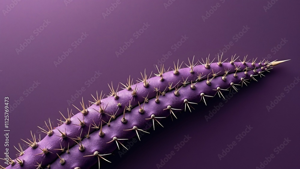 Naklejka premium Highly Detailed Purple Cactus Spine Macro Render