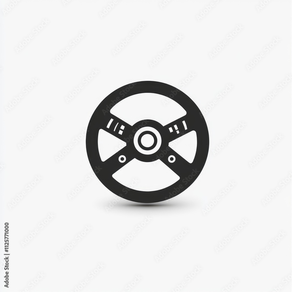 A simple black steering wheel icon, representing driving or automotive themes. A simple black steering wheel icon, representing driving or automotive themes.