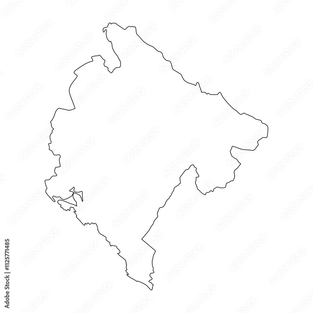 map of montenegro on white background map of montenegro on white background