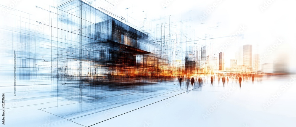 A futuristic architectural concept with abstract building outlines and dynamic lights, depicting innovation and urban development. A futuristic architectural concept with abstract building outlines and dynamic lights, depicting innovation and urban development.