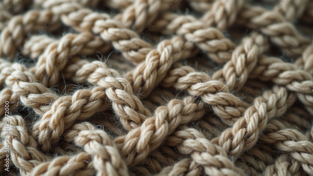 Close-up Knit Texture, Warm Beige Hand-Knit Sweater Detail Close-up Knit Texture, Warm Beige Hand-Knit Sweater Detail