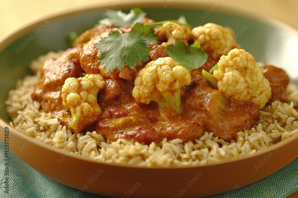 Delicious organic vegetable curry meal home kitchen food casual dining close-up healthy eating experience