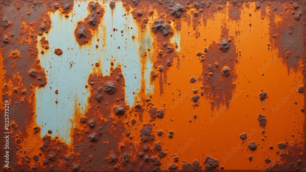 Fototapeta premium Highly Detailed Rusted Metal Texture, Orange, Brown, Crimson Oxidation