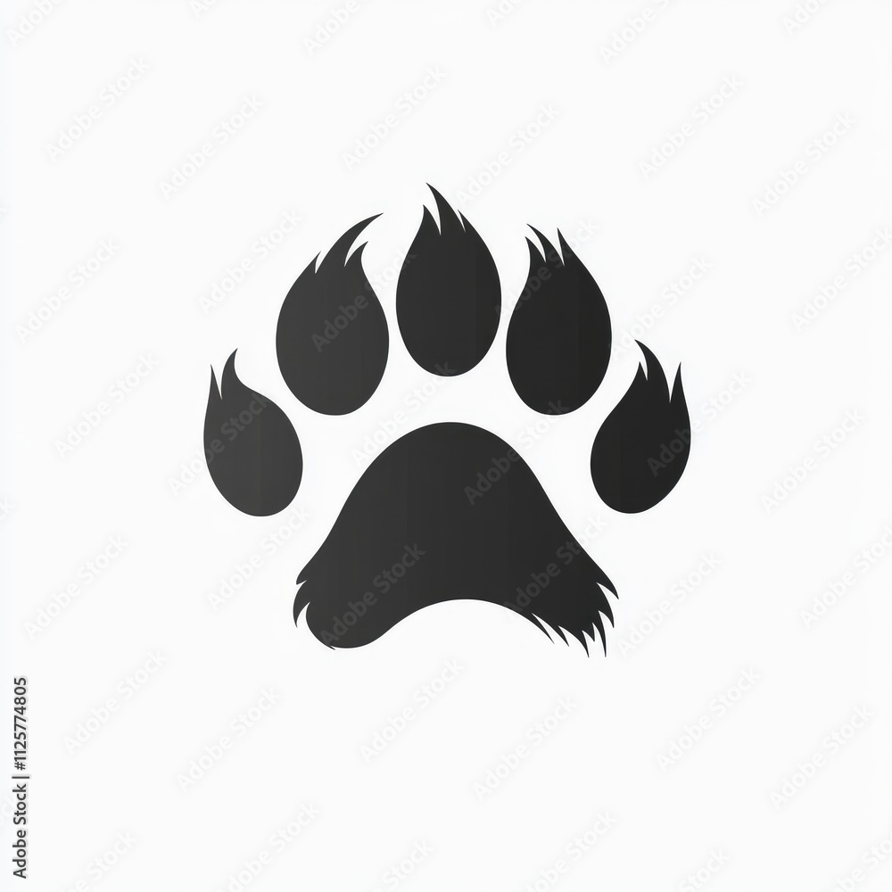 A stylized black paw print on a white background, symbolizing animals or wildlife. A stylized black paw print on a white background, symbolizing animals or wildlife.