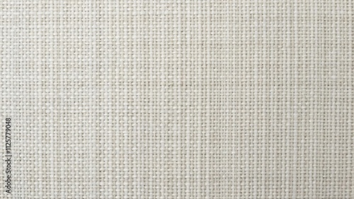 Close-up Linen Fabric Texture, Even Weave, Natural Fibers, White Background