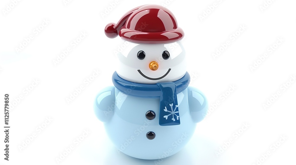 Snowman Isolated on White Background, A Charming Winter Figure Standing Alone in a Blank Canvas of Snow. Snowman Isolated on White Background, A Charming Winter Figure Standing Alone in a Blank Canvas of Snow.