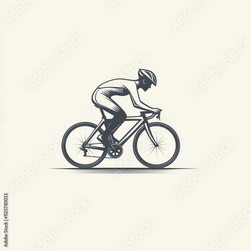 Wallpaper Mural A stylized illustration of a cyclist in motion on a bicycle. Torontodigital.ca