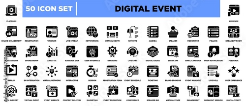 Digital Event Iconset Glyph