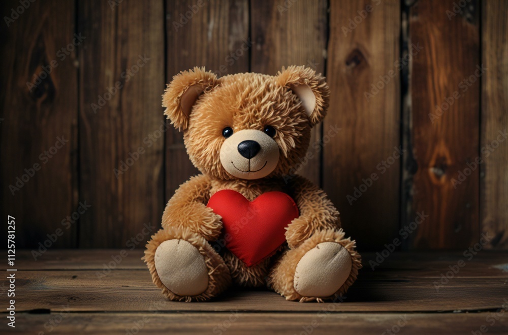 Obraz premium teddy bear with ribbon