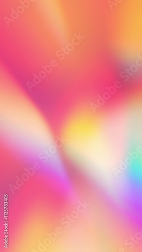 Holographic iridescent unicorn colors pink and purple abstract background. Multicolored light rays flash and glow. Optical Crystal Prism Beams