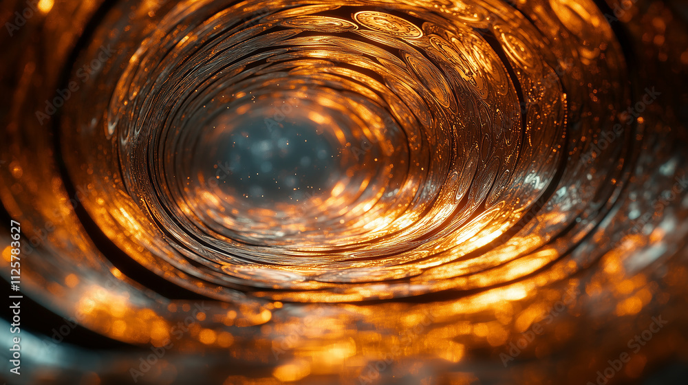 Golden Coin Tunnel, Money Vortex, Wealthy Abstract Golden Coin Tunnel, Money Vortex, Wealthy Abstract