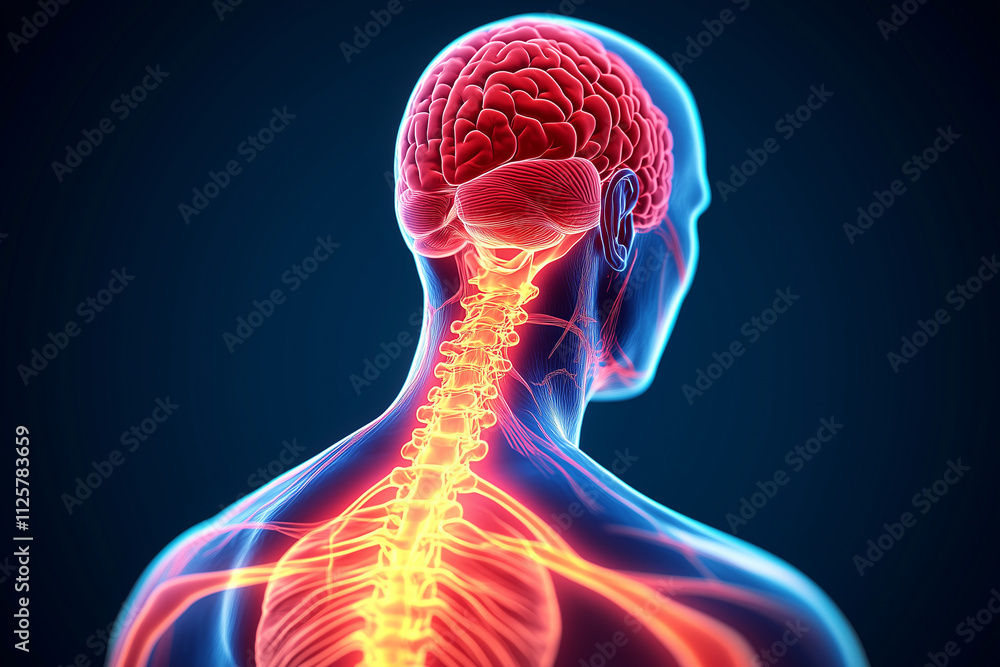 Nerve-like patterns illuminated by bright pain flares Nerve-like patterns illuminated by bright pain flares