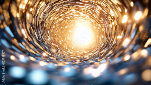 Wallpaper Mural Luminous Tunnel, Golden Light, Abstract Background Torontodigital.ca