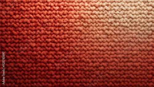 Thick Woolen Blanket Texture, Red & Beige Knit photo