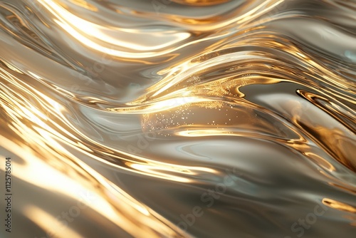 Surreal velvetlike ripples merging into golden waves abstract textures high-resolution digital art environment close-up viewpoint photo