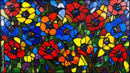 Colorful Abstract Flower Illustration in Vibrant Style