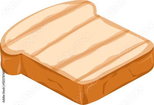 Korean toast Illustration. Sliced bread. Bakery clipart.