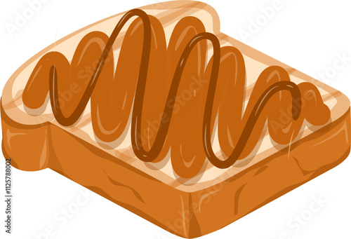 Korean toast Illustration. Sliced bread. Bakery clipart.