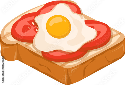 Korean toast Illustration. Sliced bread. Bakery clipart.