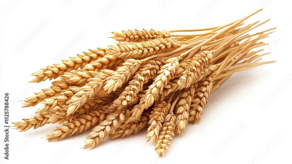 Wheat field isolated on a white background, cutout style, showcasing the golden stalks of wheat swaying in the wind, symbolizing agriculture, nature, and harvest. Wheat field isolated on a white background, cutout style, showcasing the golden stalks of wheat swaying in the wind, symbolizing agriculture, nature, and harvest.