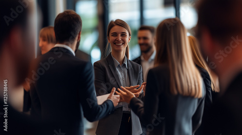 people welcoming a new comer in office