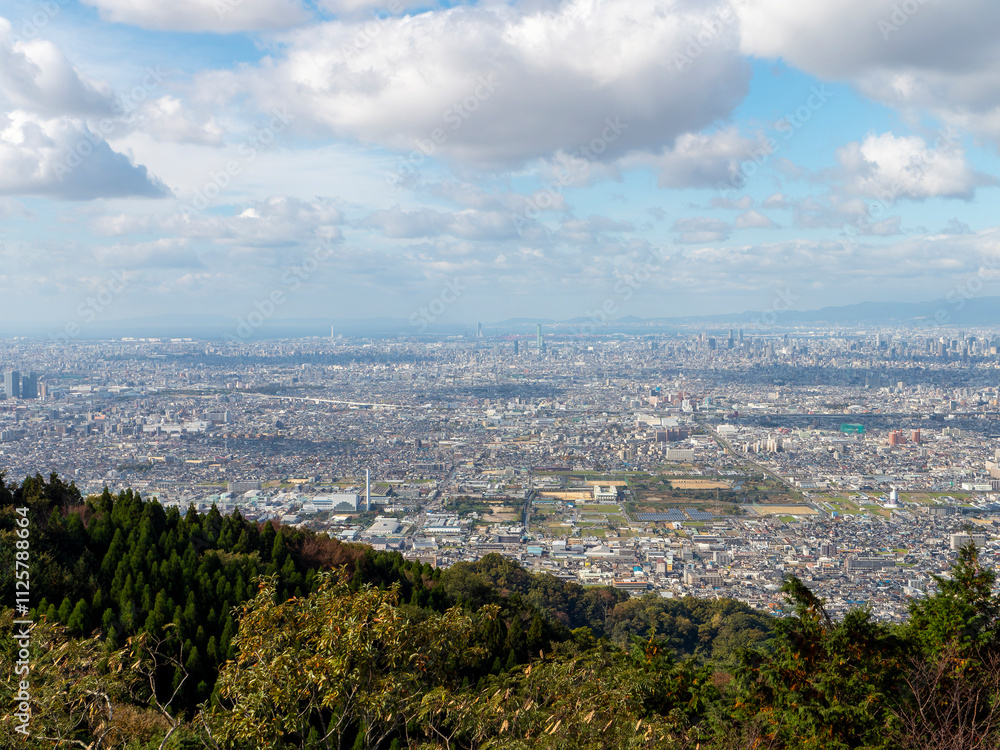 山から見る大阪の都市景観 山から見る大阪の都市景観