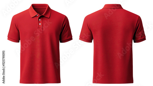Red Polo Shirt Mockup Front and Back Views, Apparel Design