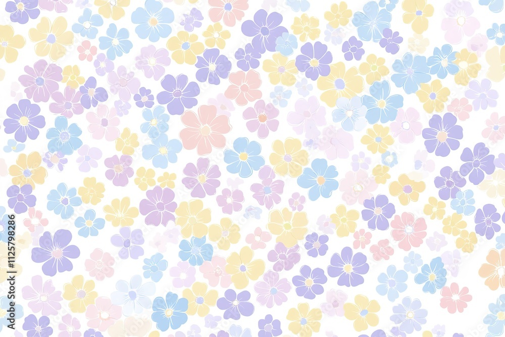 A colorful flower pattern with a white background A colorful flower pattern with a white background